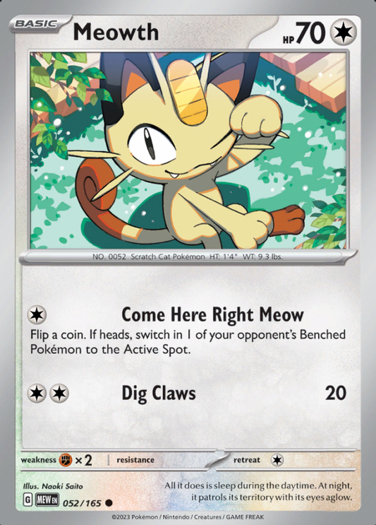 052/165 - Meowth - Pokemon 151