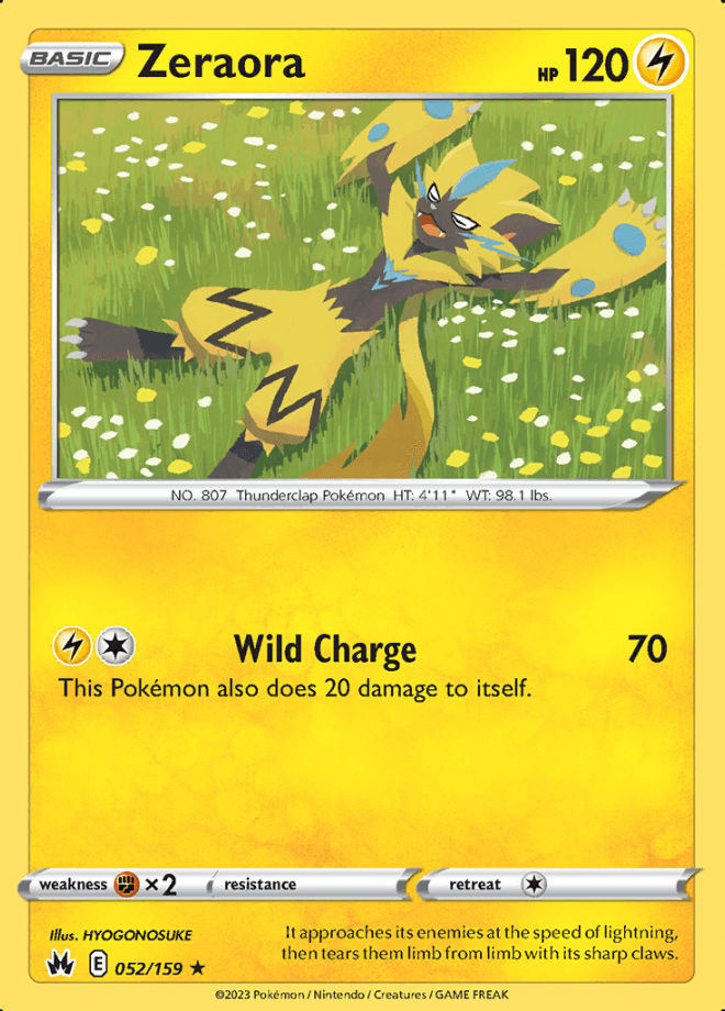 052/159 Zeraora - Crown Zenith - Volution Cards and Collectables