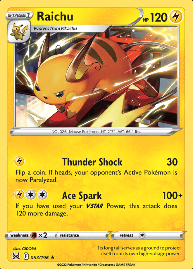 053/196 Raichu - Lost Origin - Volution Cards and Collectables