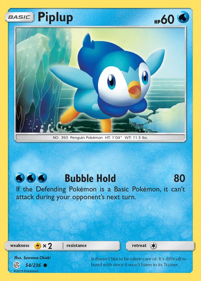 054/236 Piplup - Cosmic Eclipse - Volution Cards and Collectables