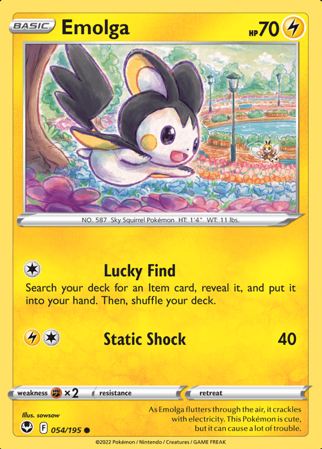 054/195 Emolga - Silver Tempest - Volution Cards and Collectables