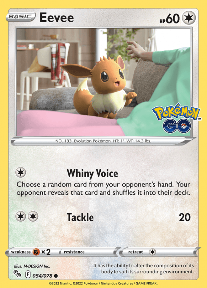 054/078 Eevee - Pokemon GO - Volution Cards and Collectables