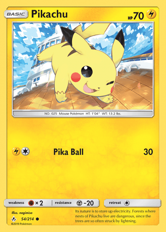 054/214 Pikachu - Unbroken Bonds - Volution Cards and Collectables