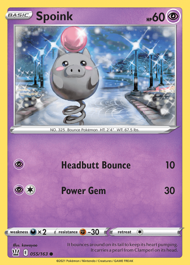 055/163 Spoink - Battle Styles - Volution Cards and Collectables