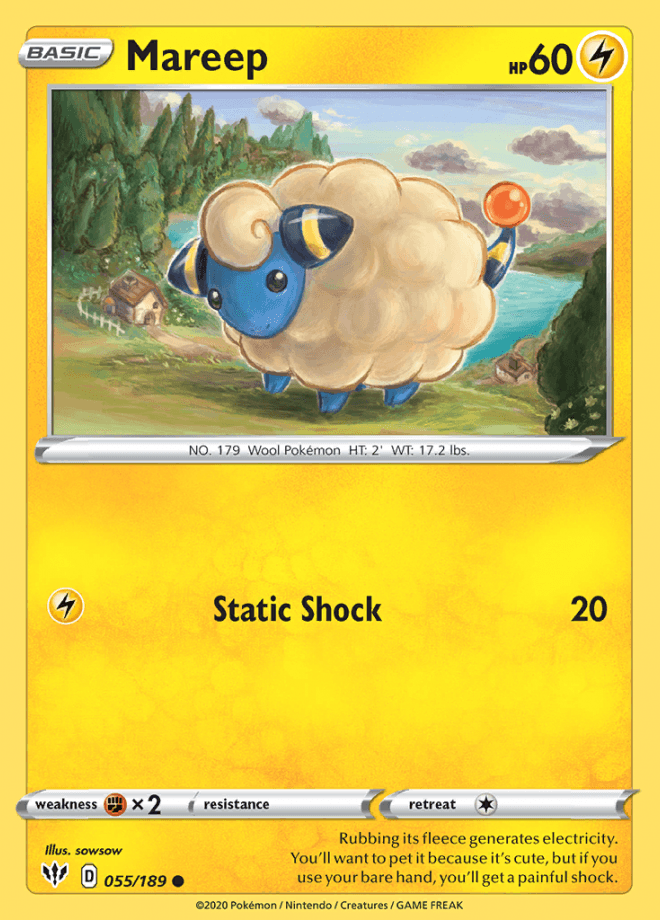 055/189 Mareep - Darkness Ablaze - Volution Cards and Collectables