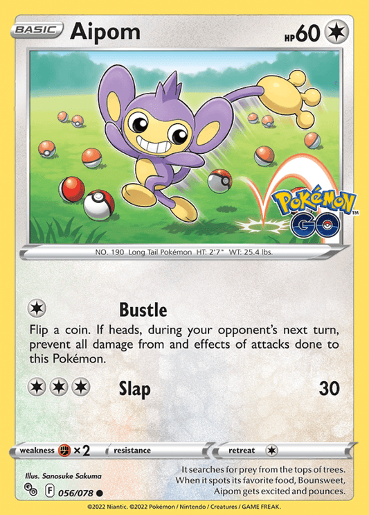 056/078 Aipom - Pokemon GO - Volution Cards and Collectables