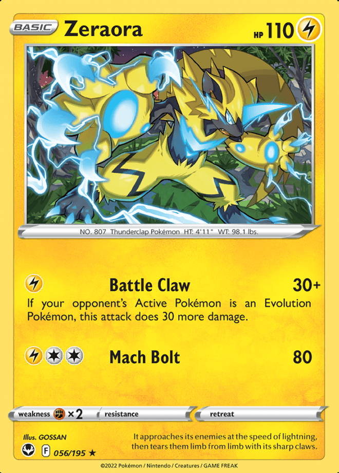 056/195 Zeraora - Silver Tempest - Volution Cards and Collectables