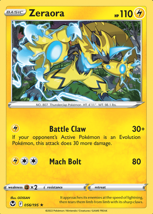 056/195 Zeraora - Silver Tempest - Volution Cards and Collectables