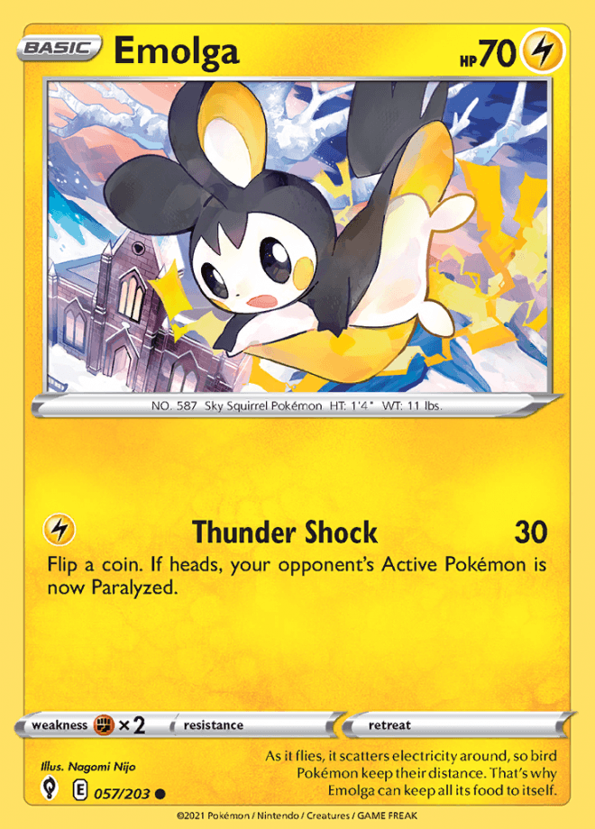 057/203 Emolga - Evolving Skies - Volution Cards and Collectables