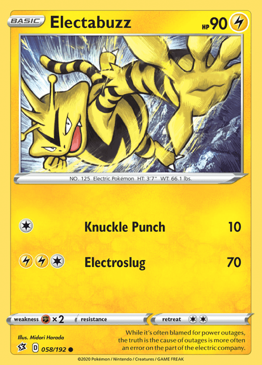 058/192 Electabuzz - Rebel Clash - Volution Cards and Collectables