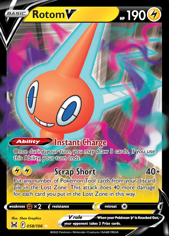 058/196 Rotom V - Lost Origin - Volution Cards and Collectables