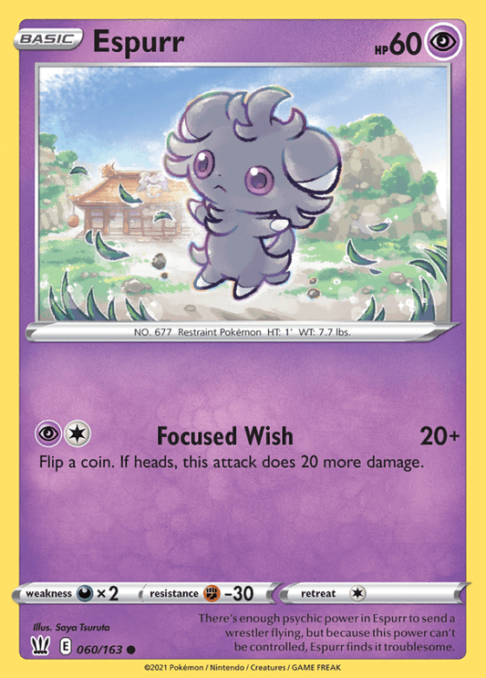 060/163 Espurr - Battle Styles - Volution Cards and Collectables