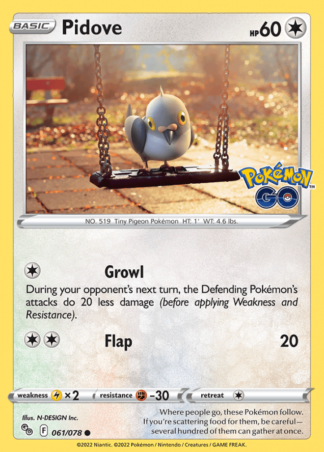 061/078 Pidove - Pokemon GO - Volution Cards and Collectables