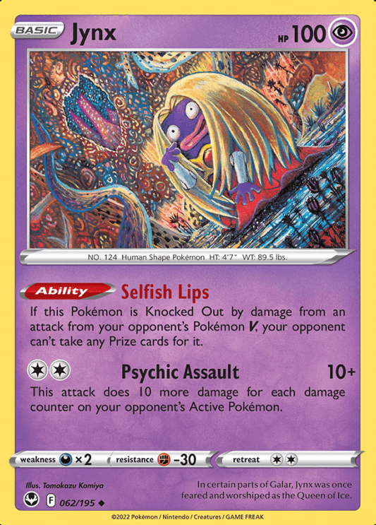 062/195 Jynx - Silver Tempest - Volution Cards and Collectables