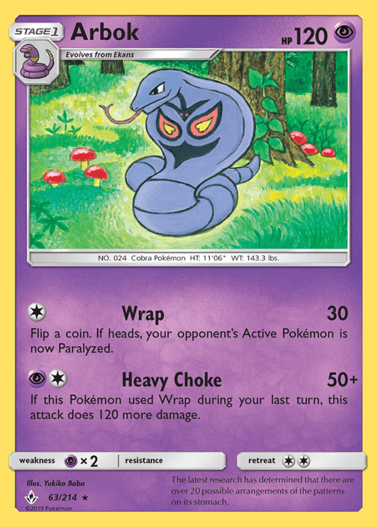 063/214 Arbok - Unbroken Bonds - Volution Cards and Collectables