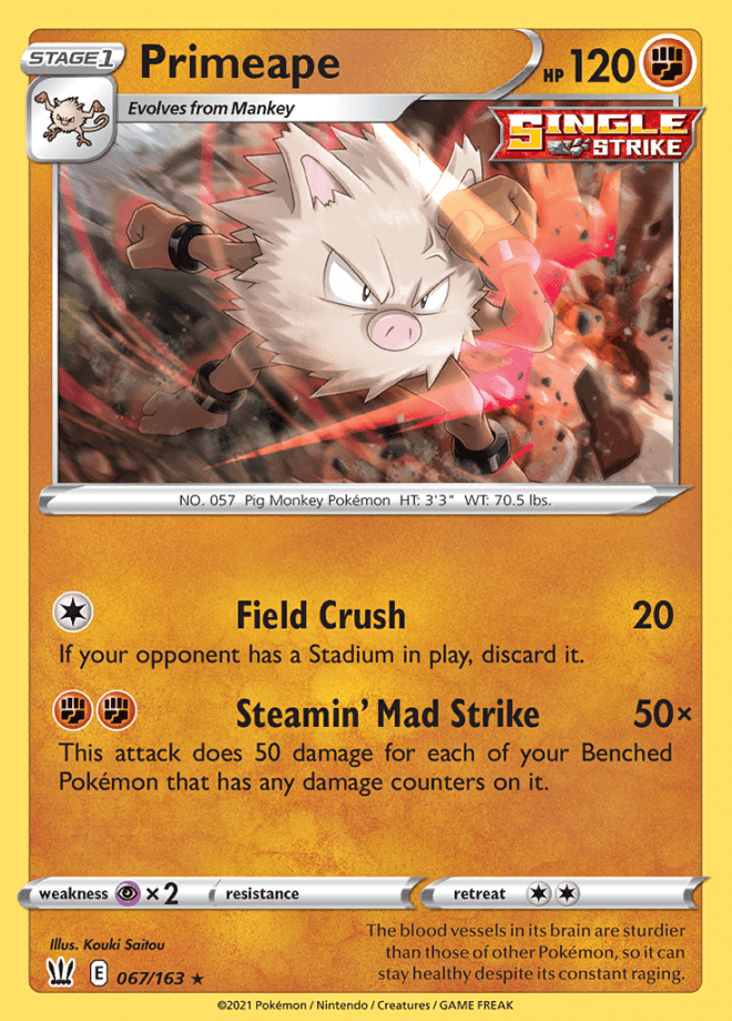 067/163 Primeape - Battle Styles - Volution Cards and Collectables