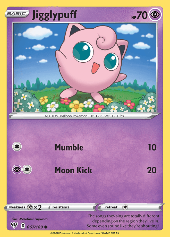 067/189 Jigglypuff - Darkness Ablaze - Volution Cards and Collectables