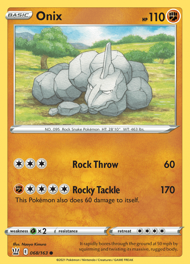 068/163 Onix - Battle Styles - Volution Cards and Collectables