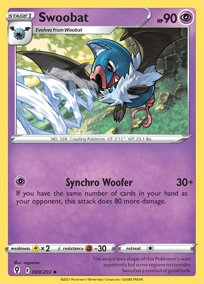 069/203 Swoobat - Evolving Skies - Volution Cards and Collectables