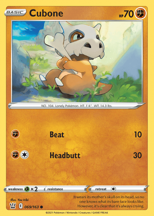 069/163 Cubone - Battle Styles - Volution Cards and Collectables