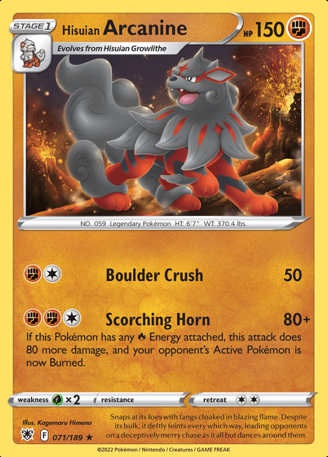 071/189 Hisuian Arcanine - Astral Radiance - Volution Cards and Collectables