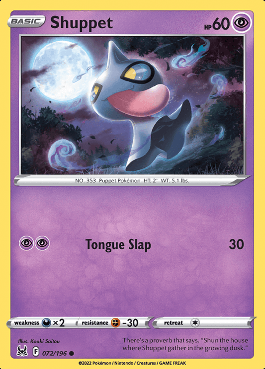 071=2/196 Shuppet - Lost Origin - Volution Cards and Collectables