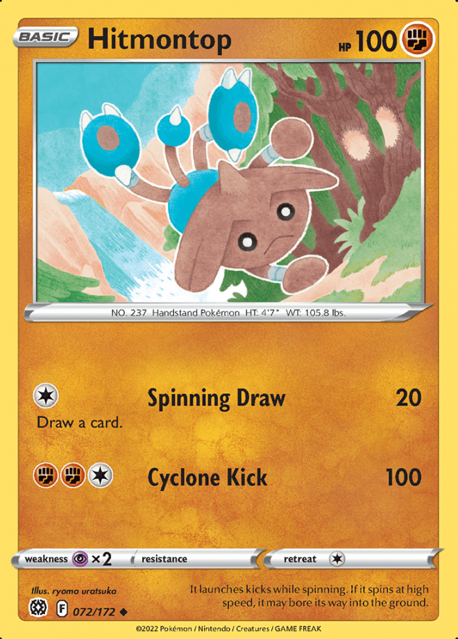 072/172 Hitmontop - Brilliant Stars - Volution Cards and Collectables