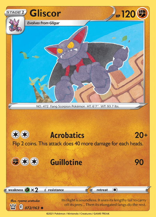 072/163 Gliscor - Battle Styles - Volution Cards and Collectables