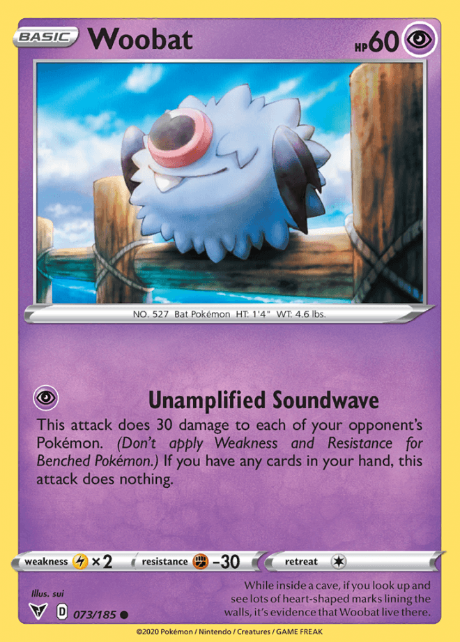 073/185 Woobat - Vivid Voltage - Volution Cards and Collectables