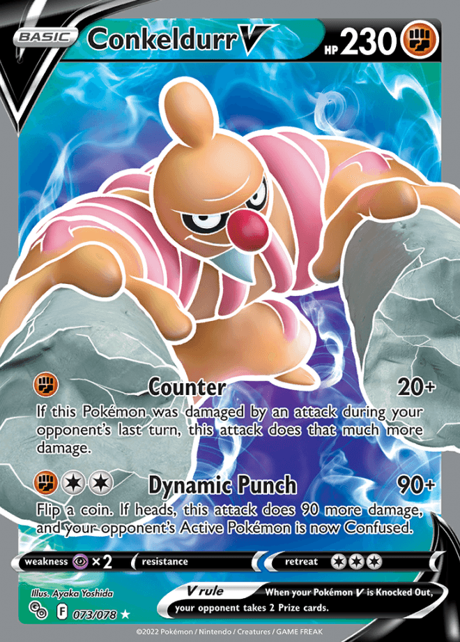 073/078 Conkeldurr V Full Art - Pokemon GO - Volution Cards and Collectables