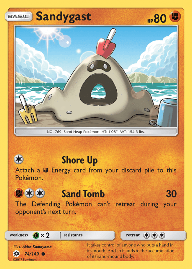 074/149 Sandygast - Sun & Moon Base Set - Volution Cards and Collectables