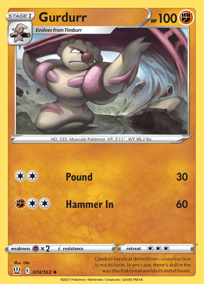 074/163 Gurdurr - Battle Styles - Volution Cards and Collectables