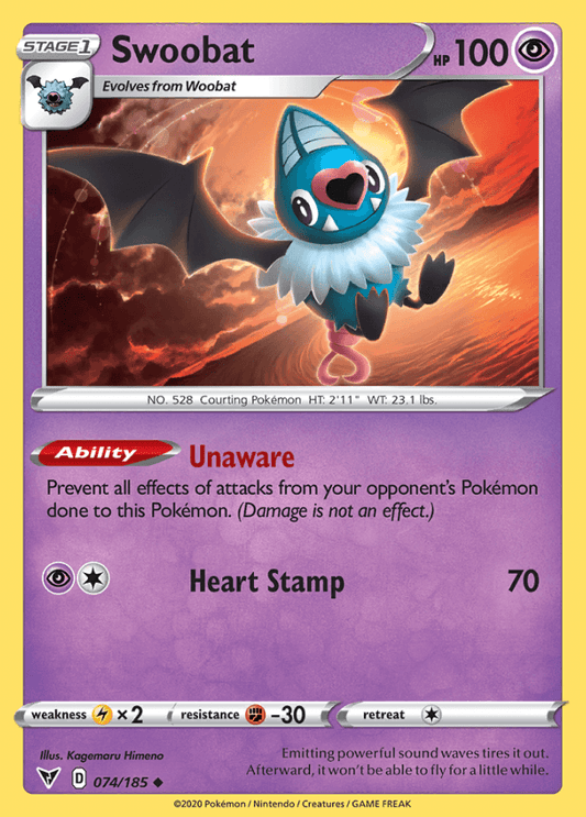 074/185 Swoobat - Vivid Voltage - Volution Cards and Collectables