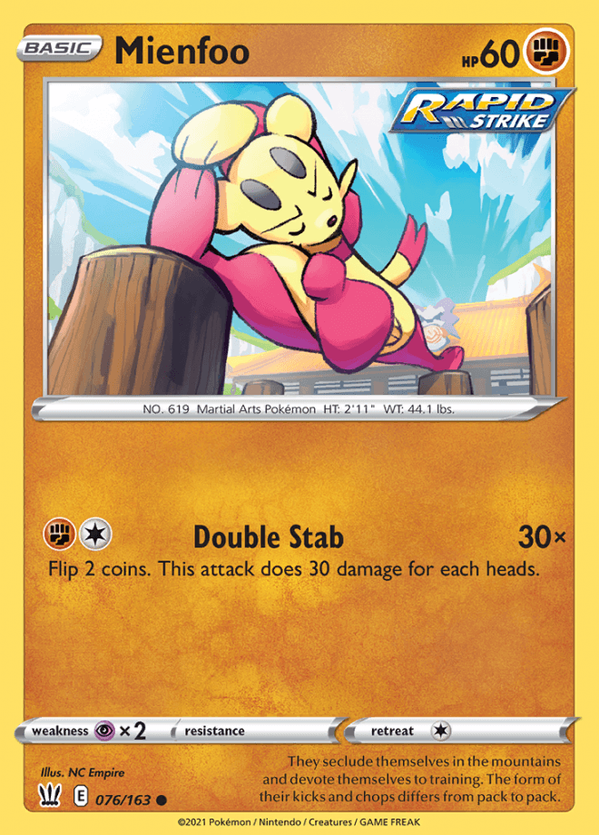 076/163 Mienfoo - Battle Styles - Volution Cards and Collectables