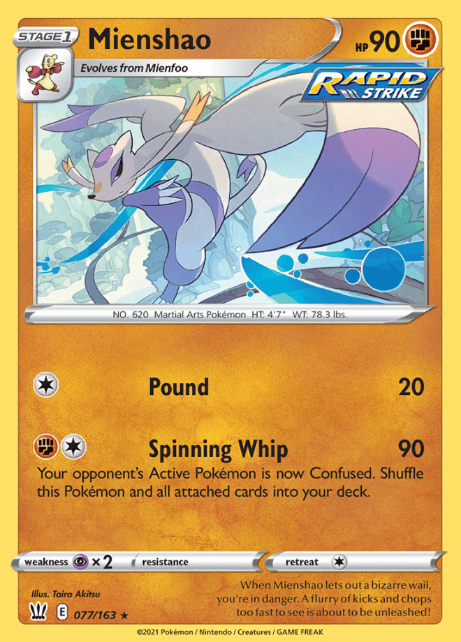 077/163 Mienshao - Battle Styles - Volution Cards and Collectables