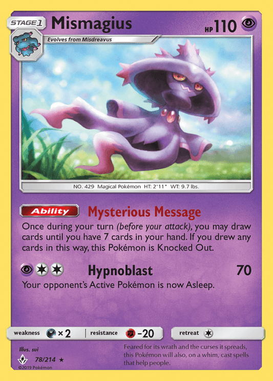 078/214 Mismagius - Unbroken Bonds - Volution Cards and Collectables