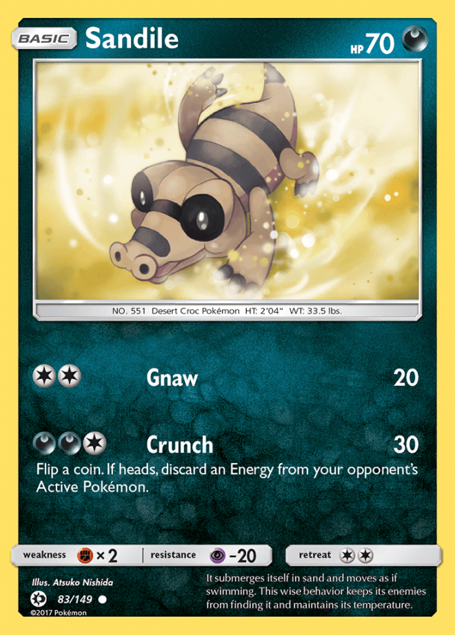 083/149 Sandile - Sun & Moon Base Set - Volution Cards and Collectables