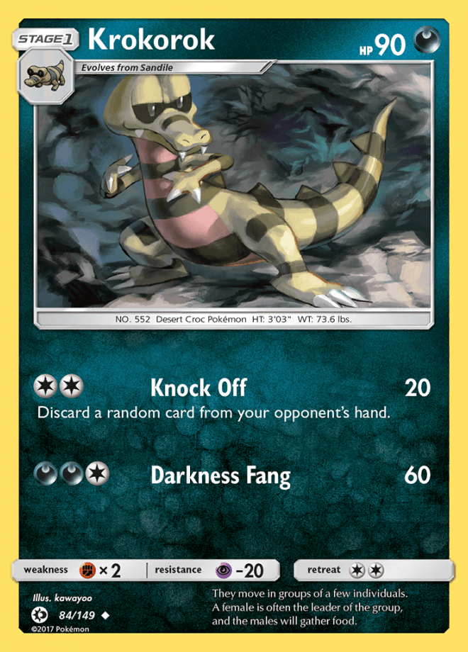 084/149 Krokorok - Sun & Moon Base Set - Volution Cards and Collectables