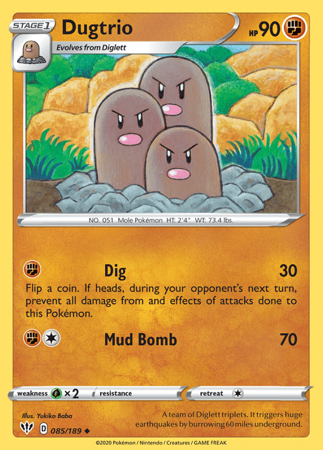 085/189 Dugtrio - Darkness Ablaze - Volution Cards and Collectables