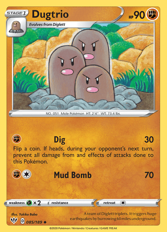 085/189 Dugtrio - Darkness Ablaze - Volution Cards and Collectables