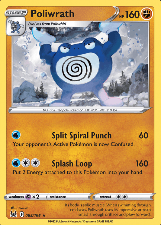 085/196 Poliwrath - Lost Origin - Volution Cards and Collectables