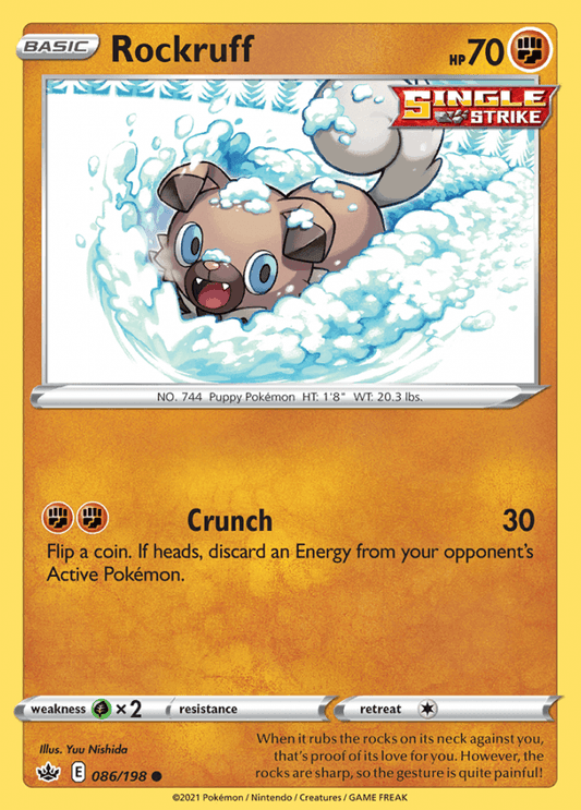 086/198 Rockruff - Chilling Reign - Volution Cards and Collectables