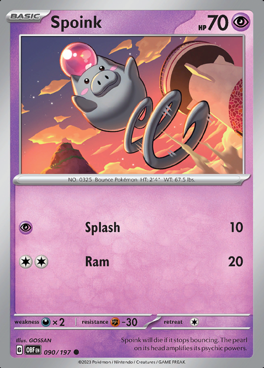 090/197 - Spoink - Obsidian Flames