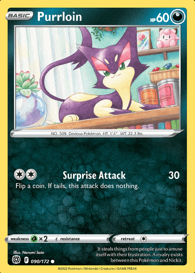 090/172 Purrloin - Brilliant Stars - Volution Cards and Collectables