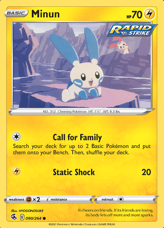 090/264 Minun - Fusion Strike - Volution Cards and Collectables