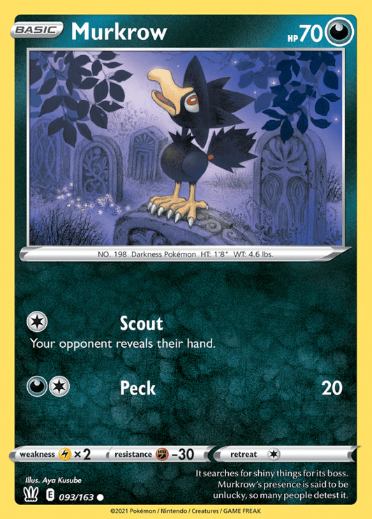 093/163 Murkrow - Battle Styles - Volution Cards and Collectables