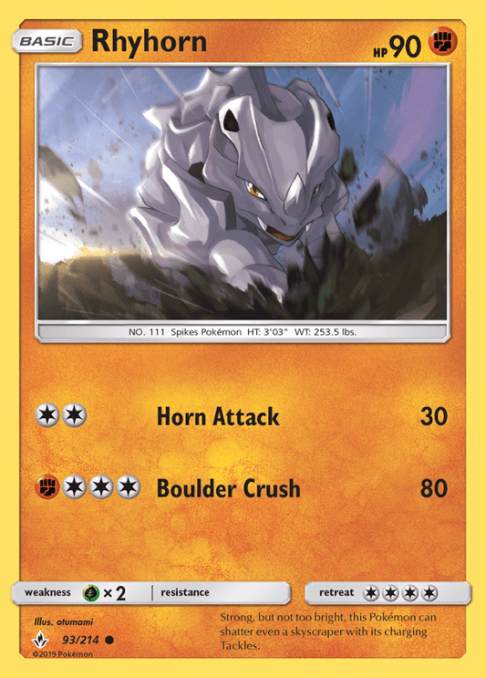 093/214 Rhyhorn - Unbroken Bonds - Volution Cards and Collectables