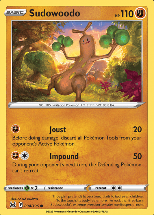 094/196 Sudowoodo - Lost Origin - Volution Cards and Collectables