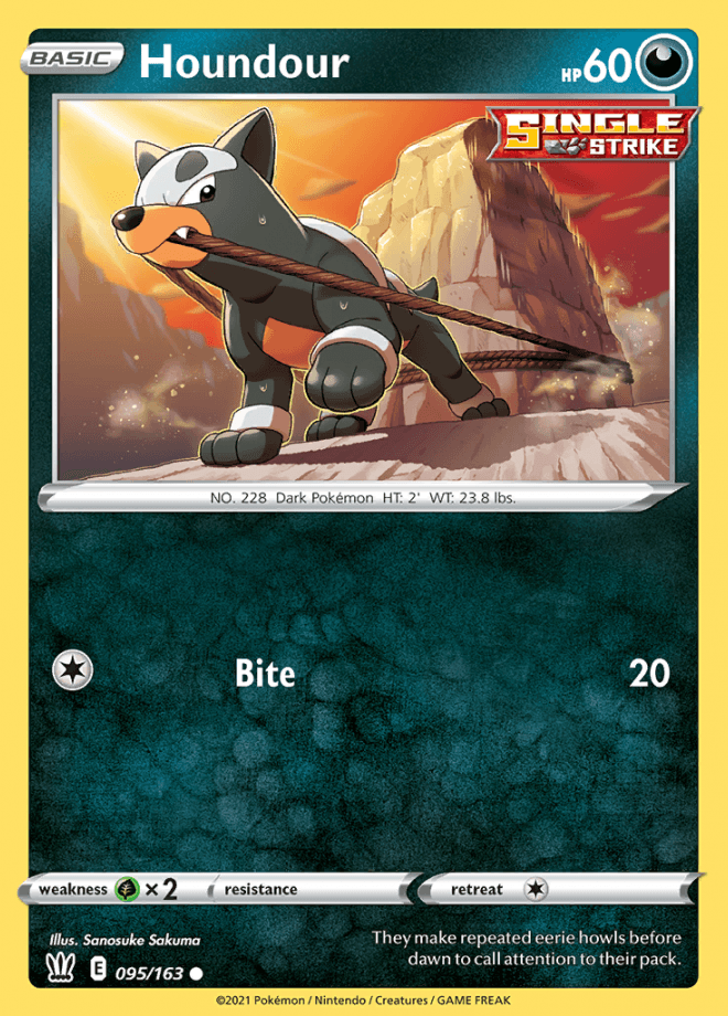 095/163 Houndour - Battle Styles - Volution Cards and Collectables