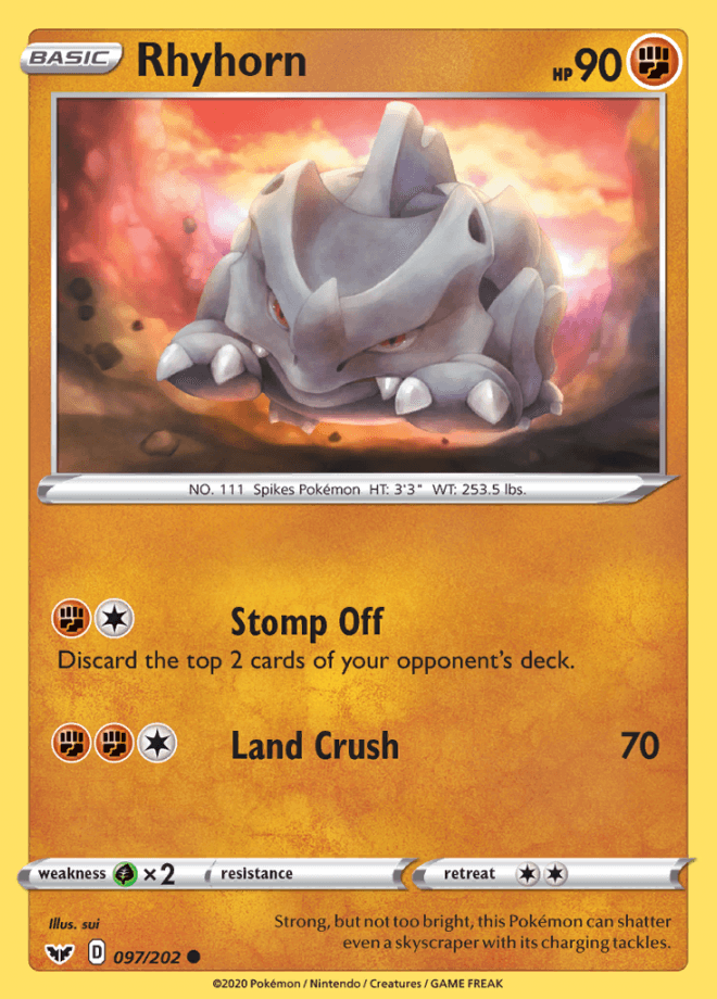 097/202 Rhyhorn - SWSH Base - Volution Cards and Collectables